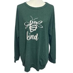 Womens XL Bumble Bee Kind Long Sleeve PolyCotton Long Sleeve Tee w Pockets